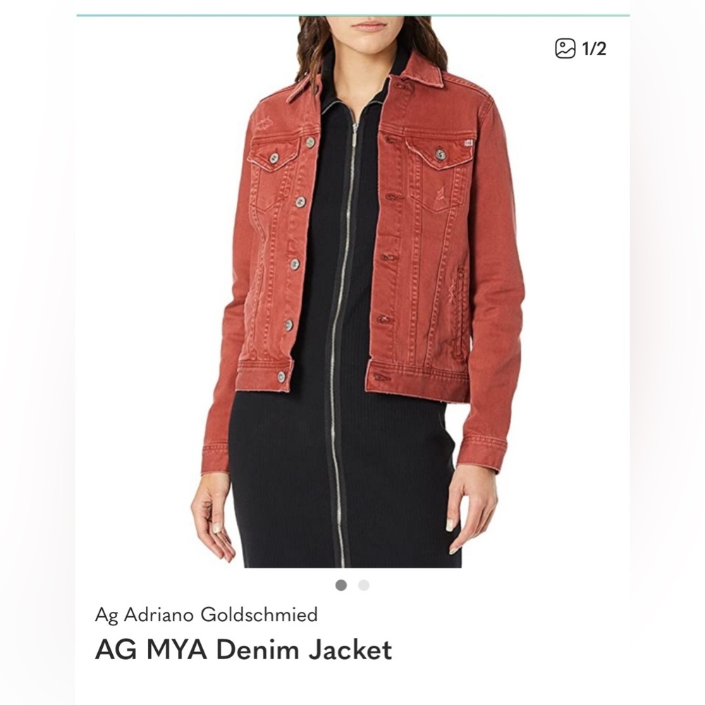 AG Mya denim jacket XS rust red